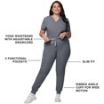 thumbnail image 3 of Kitmaz Pantalon D\'uniforme Médical pour Femmes - Taille Mi-Haute Extensible 4 Directions Anti-Rides Ajusté, Cordon de Serrage et 5 Poches, 3 of 6