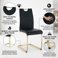 thumbnail image 7 of Sumdeal Modern Black Pu Leather Dining Chair Set with Golden C-shaped Metal Legs,Set of 4, 7 of 7
