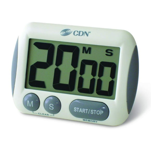 CDN Kitchen Timer Loud Alarm, Magnetic Backing, White