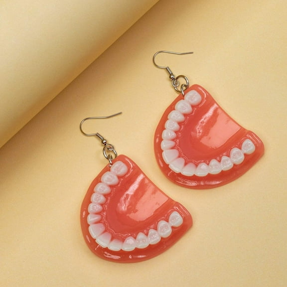 Denture Teeth Drop Earrings