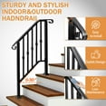 thumbnail image 3 of Ktaxon 2-Step Outdoor Handrails, Wrought Iron Railing, Exterior Hand Railing for Garage, Porch, Garden Outdoor & Indoor (Matte Black), 3 of 13