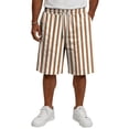 thumbnail image 4 of Men's Cotton Blend Sweat Shorts 2026 Summer Drawstring Elastic Waist Knee Length Casual Athletic Shorts with Pockets Lounge Workout Bermudas Brown 2XL, 4 of 6