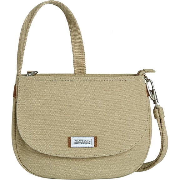 Travelon Heritage Anti-Theft Saddle Crossbody, Natural