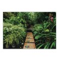 thumbnail image 1 of Peace Garden Cutting Board, Garden with Tropical Plants and Wooden Path Tranquility Harmony Theme, Decorative Tempered Glass Cutting and Serving Board, Small Size, Green Pale Brown, by Ambesonne, 1 of 1