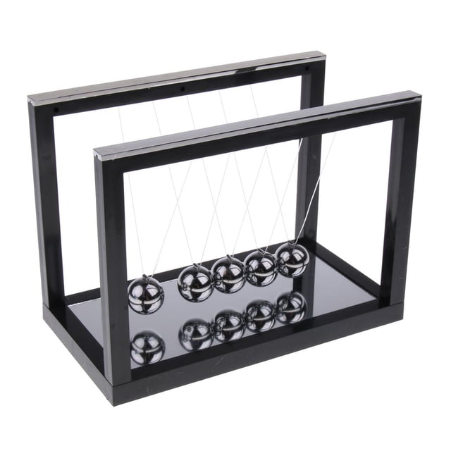 Newton Cradle Steel Balance Ball Física Ciencia Regalo Decoración para el hogar Negro SM SunniMix Decoración de la oficina en casa