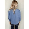 thumbnail image 2 of Casual Denim Blouse with Pin tuck Bust and Flowy Fit for All Body Shapes [ZhiHiMeRi] | (US 4-6)S, 2 of 10