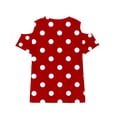 thumbnail image 6 of hoksml Girls' Polka Dot Cold Shoulder Short Sleeve Tops Casual Summer T-Shirts Multi Color Options for Daily and Party Wear, 6 of 9