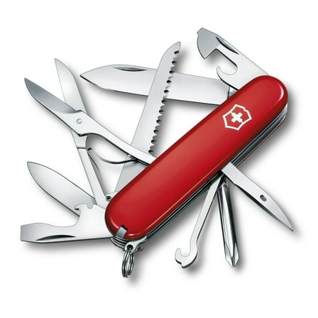 Victorinox Fieldmaster Swiss Army Knife 15 Function Swiss Made Pocket Knife With 2 Blades (Large and Small), Wire Stripper and Scissors - Red