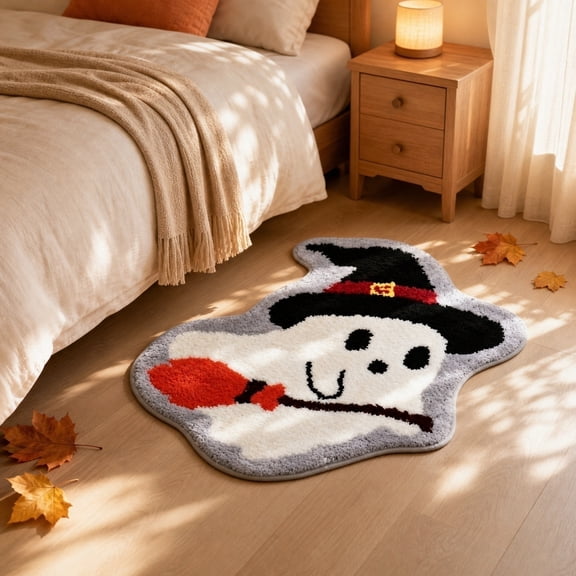 sruoe Fall Door Mat, Fade-Resistant Non-Slip Absorbent Halloween Decor, Happy Halloween Door Mat for Outdoor with Low-Profile, Front Porch Garden Entryway, Durable Easy Clean