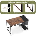 thumbnail image 3 of 48" Industrial Computer Desk with Storage Shelves & 2 Fabric Drawers , Home Office Desk Study Writing Desk,Rustic Brown, 3 of 9
