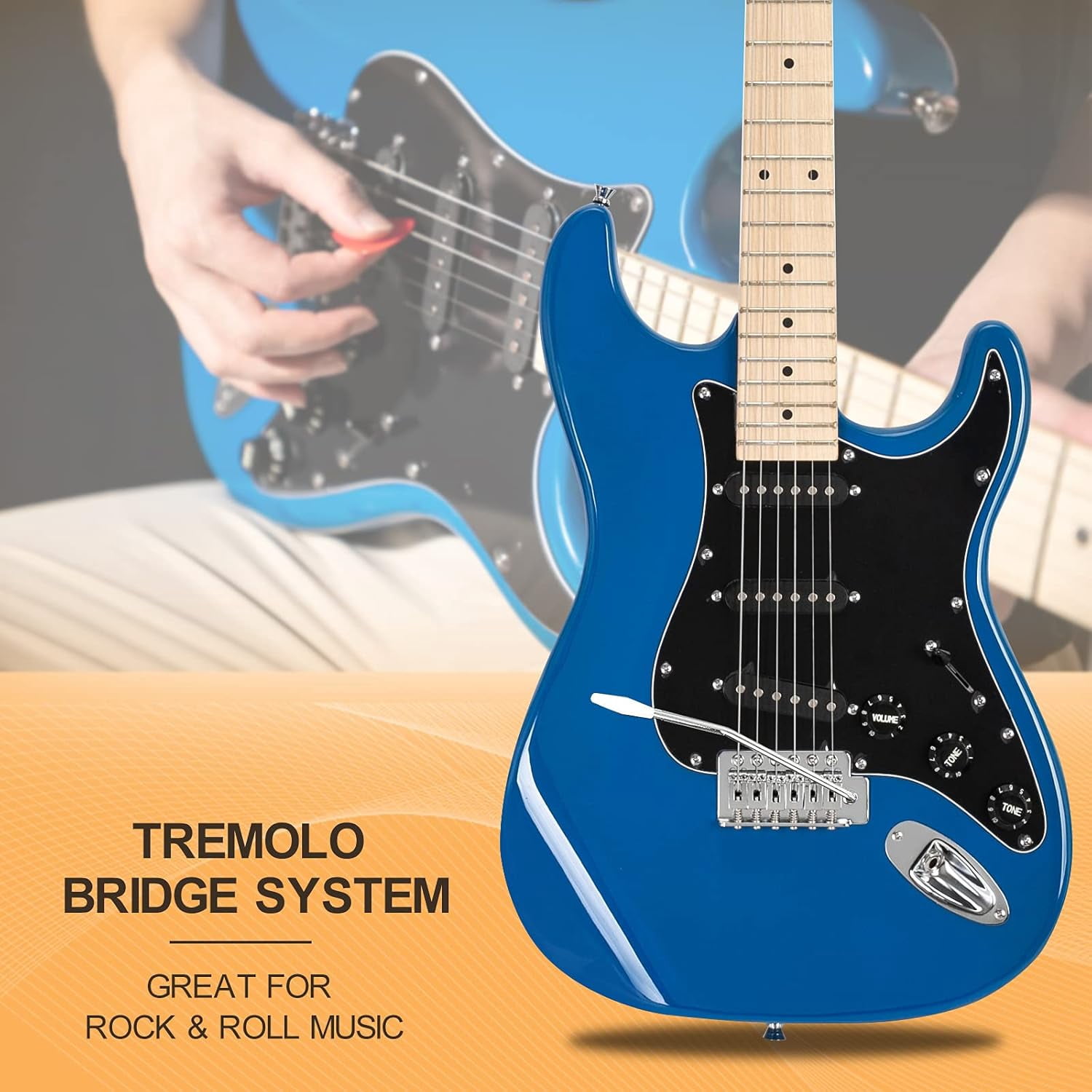 GLARRY Full Size Electric Guitar with 20W Amp  and Accessories Pack Guitar Bag for Music Lover Beginner