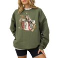 thumbnail image 6 of Ink-Printed Image Not Actual Fabric Camo Coquette Bow Baseball Sweatshirt for Women & Youth Army Green Sweatshirt Adult M, 6 of 8