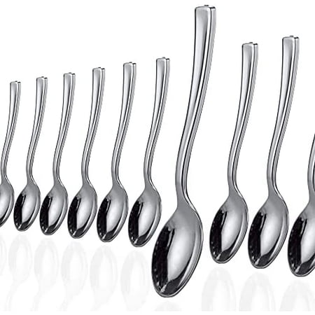 

160 Disposable Plastic Silver Teaspoons Silverware Fancy Plastic Cutlery Heavy Duty Quality Utensils For Catering Formal Events Wedding Parties Dinner And All Other Occasions