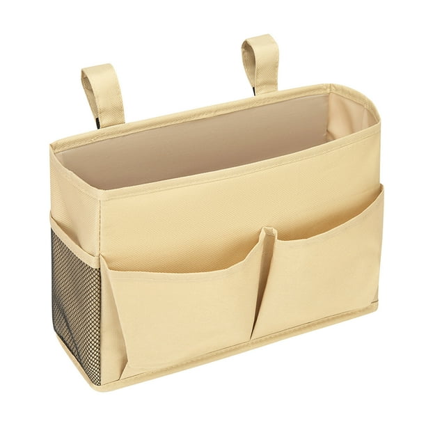 Organizador de mesilla de noche de gran capacidad, arcón de almacenamiento para cabecero, soporte para teléfono, para dormitorio, estante de noche, almacenamiento vertical, portátil, de