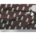 thumbnail image 2 of Soimoi Brown Cotton Voile Fabric Christmas Tree Print Fabric by the Yard 42 Inch Wide, 2 of 3