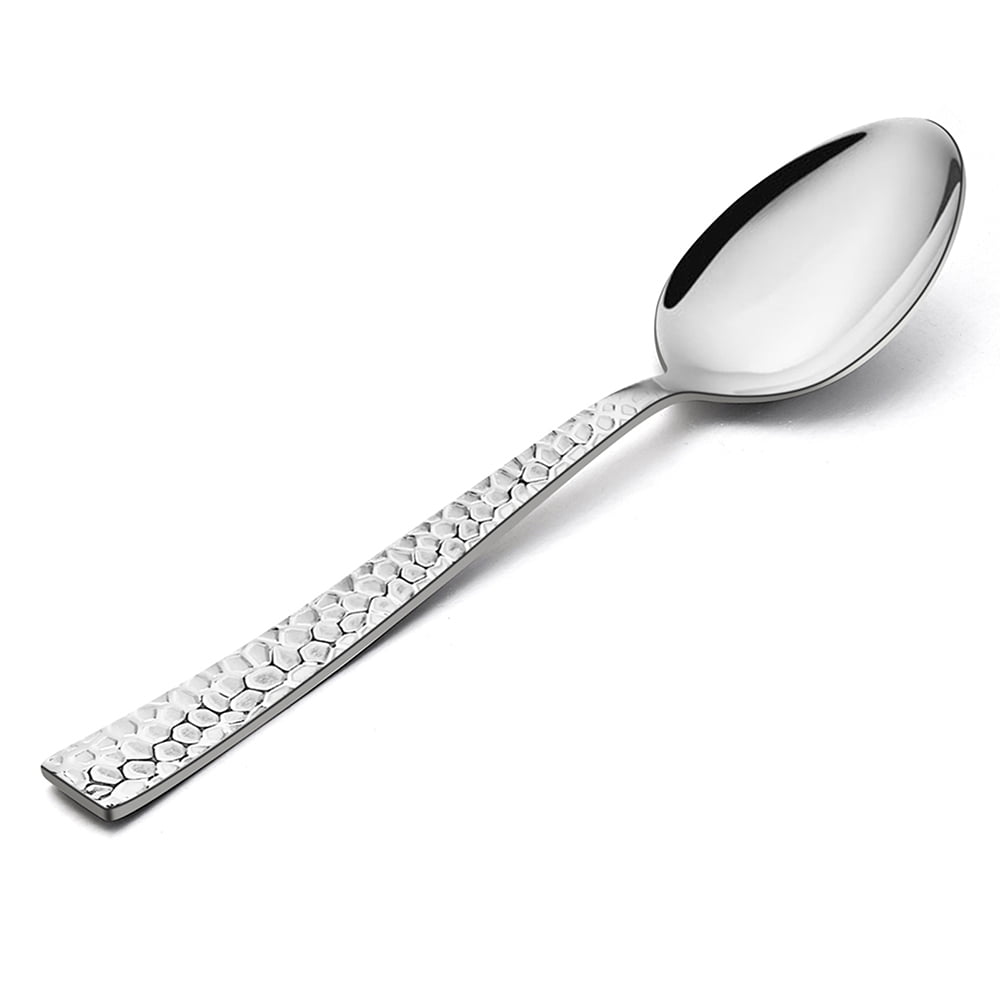 VeSteel Stainless Steel Teaspoons Set of 12, Modern Hammered Silverware