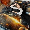 thumbnail image 4 of Erosebridal Universe Galaxy Bedding Sets Queen Size,Space Ship Comforter Sets with Sheets,Cosmos Planets Bed in a Bag Queen Size For Men Women,Ultra Soft Bedroom Decor Reversible,7-Piece, 4 of 6