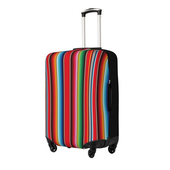 Fuzoiu Mexican Serape Blanket Stripes Print Suitcase Cover,Washable Luggage Covers for Suitcase,Elastic Luggage Protector Cover,Scratch Resistant Travel Suitcase Covers-Small