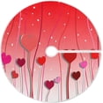 thumbnail image 1 of FMSHPON Romantic Heart Flowers Xmas Christmas Tree Skirt Stand Mat for Holiday Party Decoration Indoor Outdoor 48 inches, 1 of 6
