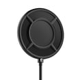 thumbnail image 3 of Yanmai Microphone Wind Screen Pop Filter Round Shape Mic Wind Shield Screen Double Layer Metal Mesh with Stand Clip for Broadcasting Recording Vocals Studio, 3 of 7