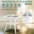 thumbnail image 6 of MEETWARM Wicker Outdoor Side Table, All-Weather Patio Rattan Side Table with Tempered Glass Top and Storage Shelf, Small Patio End Table for Outside Indoor Outdoor Balcony Porch Deck, White, 6 of 7