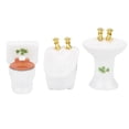 thumbnail image 3 of 1/24 Dollhouse Bathtub, Exquisite Design Concise Structure Excellent Workmanship Dollhouse Bathroom Set, For Kids Children White,Four Leaf Clover,Rose, 3 of 8