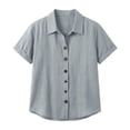 thumbnail image 5 of Yievot Button Down Shirts for Women Collared Roll-Up Short Sleeve Lightweight Breathable Tops, 5 of 5