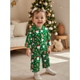 thumbnail image 6 of BemeyourBBs Girls Christmas Pajamas Set Santa Claus Print Long Sleeve Tops Pants, 6 of 9