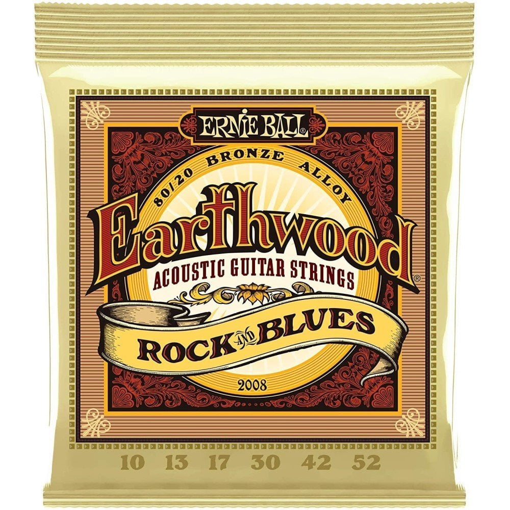 Ernie Ball Guitar Strings 3-Pack Acoustic Earthwood Rock & Blues 10-52 2008