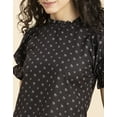 thumbnail image 5 of MoomayaWomens PrintedRuffled Neck Top,Casual Summer Top Blouse, 5 of 8