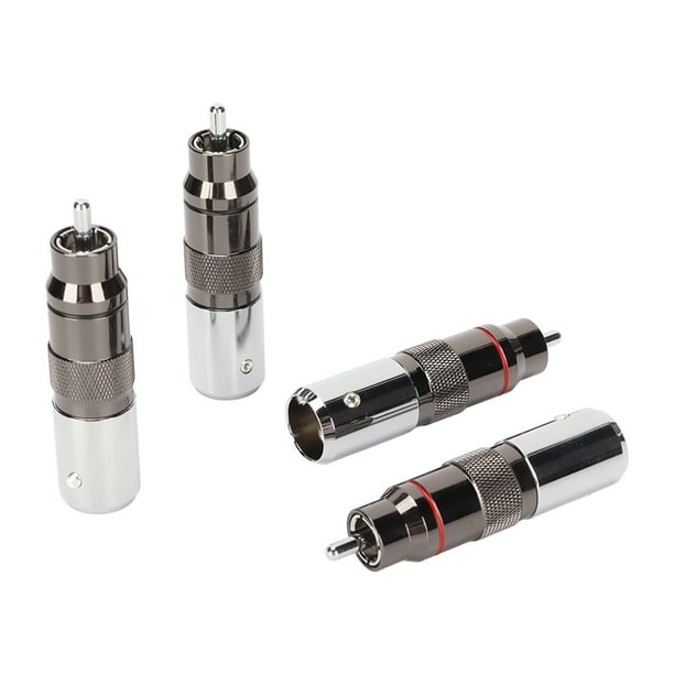 Conector RCA macho cromado para soldar, conector de sonido RCA para bricolaje, para cable coaxial de señal de diámetro de 11,5 mm
