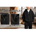 thumbnail image 4 of OGLCCG Hoodies for Boys Size 7-8,Boys Waffle Pullover Hoodie Kids Long Sleeve Half Zip Hooded Sweatshirts with Pocket,Blue, 4 of 7