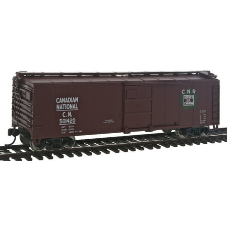 Walthers-40' Steel Boxcar w/Dreadnaught End, Flat Roof, Wood Running Boards -- C