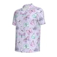 thumbnail image 3 of Daiia Purple Butterfly Pattern Men’s Polo Shirts,Solid Deck Shirt,Classic Fit, Breathable Cotton Polo for Casual and Sport Wear-Small, 3 of 9