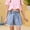 Blue, variant on Girls Denim Shorts Elastic Waist Playing Summer Clothes Girls Clothes 5-6 Years