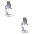 thumbnail image 2 of Inteprter Soporte para teléfono móvil de escritorio de 360 °, tableta plegable, soporte de escritorio ajustable de aleación de aluminio Plata 2Conjunto, 2 of 6