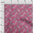 thumbnail image 2 of oneOoneCottonPoplinPinkFabricAnimalWithFlowerDiyClothingQuiltingFabricPrintFabricByYard56InchWide, 2 of 4