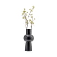 thumbnail image 2 of Modern Metal Vase - Stylish Aluminum Decorative Flower Holder for Home, Office, Bedroom & Living Room - Contemporary Accent Piece - 12" Black, 2 of 12