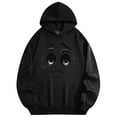 thumbnail image 3 of Men's Pocket Graphic Hooded Pullover, Animated, Large-eyed Face with Surprised Expression, Sizes S-2XL, 3 of 8