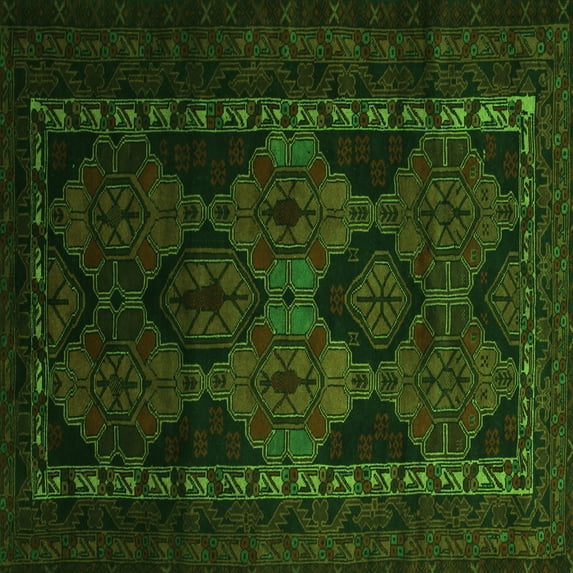 Ahgly Company Indoor Square Persian Green Traditional Area Rugs, 5' Square