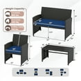 thumbnail image 3 of Costway 8 PCS Patio Conversation Set with Seat Cushions & Tempered Glass Tabletop, Porch Navy+Black, 3 of 10