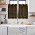 thumbnail image 2 of Vintage Red Roses Kitchen Curtains Window Panels, Abstract Art Floral Green Leaves Insulated Window Treatment Curtain, Grommet Curtains for Bedroom/Living Room/Bathroom, 2 Piece 42"Wx45"L, 2 of 8
