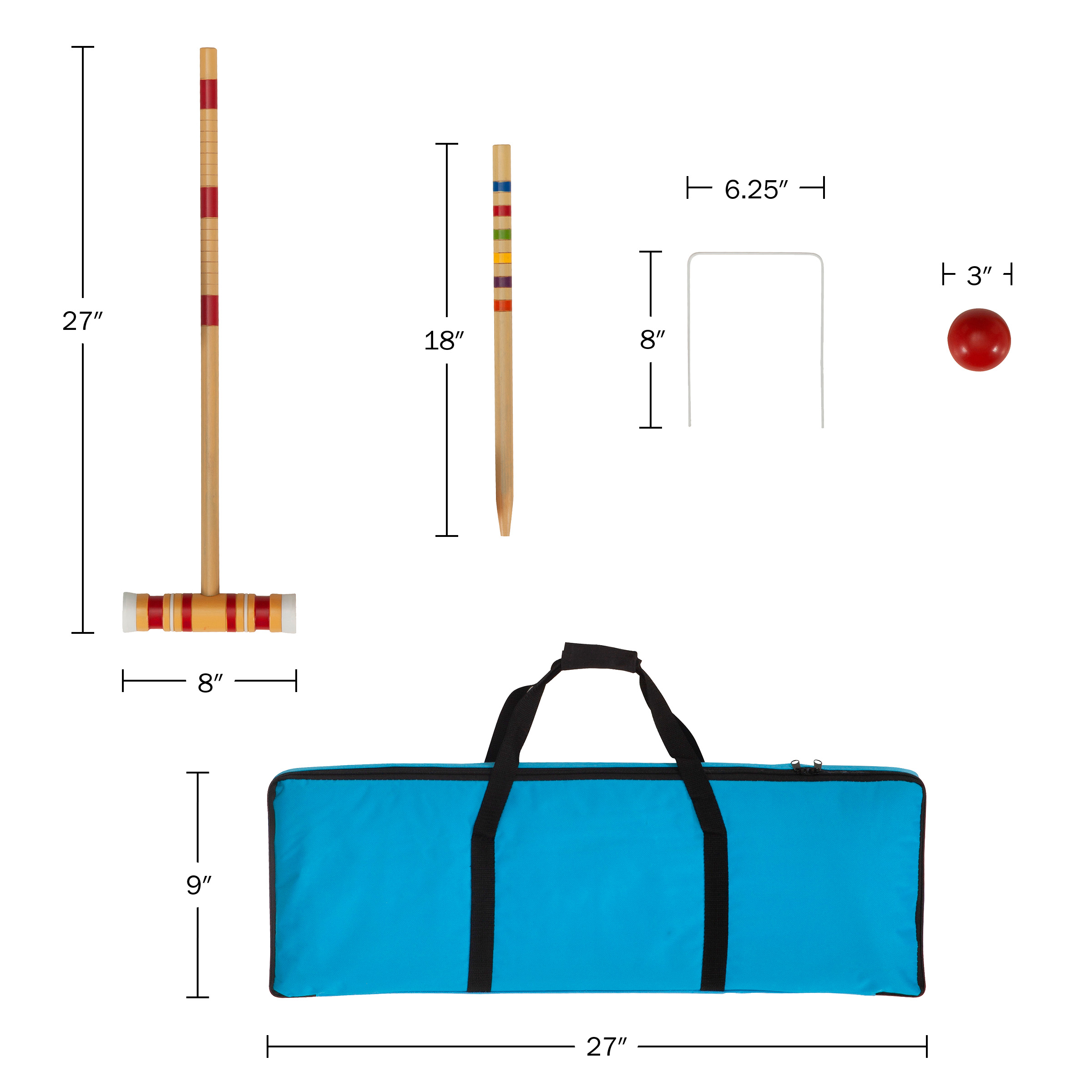 Hey Play Croquet Set for Kids and Adults – Play up to 6 Players - image 2 of 13