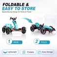 thumbnail image 5 of Holaki 12V Electric Go Kart for Kids, Battery Powered Ride on Toy with Adjustable Seat, Music, LED Lights, EVA Wheels & Forward Reverse Driving, Tiffany Blue, Ages 3-6, 5 of 10