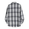 thumbnail image 3 of Dwelliawo Shirt for Men Plaid Flannel Shirts Casual Button Down Shirt Oversized Vintage Jacket Casual Tops with Pocket Black 2XL, 3 of 3
