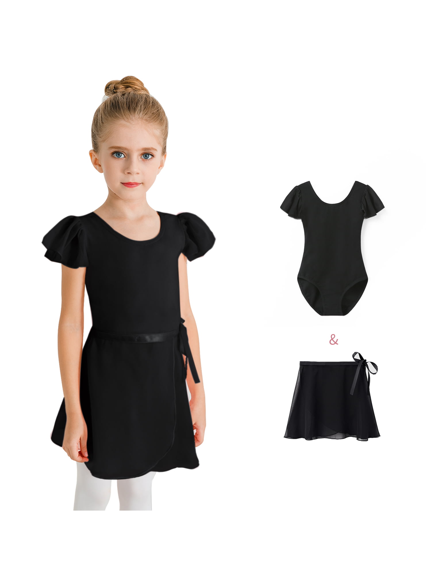Gymnastics and Ballet STELLE Girls Ballet Short Sleeve Dress Leotard for Dance Toddler/Little Girl/Big Girl 