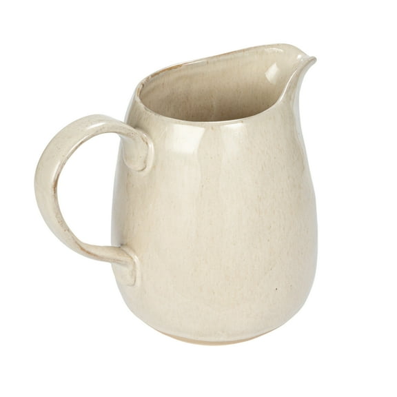 Creative Co-Op Stoneware Pitcher with Reactive Glaze and Speckles, Cream