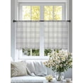 thumbnail image 3 of Sheer Curtains 54 Inches Long 2 Panels, Gray Tartan Classic Plaid Rod Pocket Curtain Voile Draperies, Country Style Light Filtering Window Treatment for Living Room Kitchen Bedroom, 3 of 8