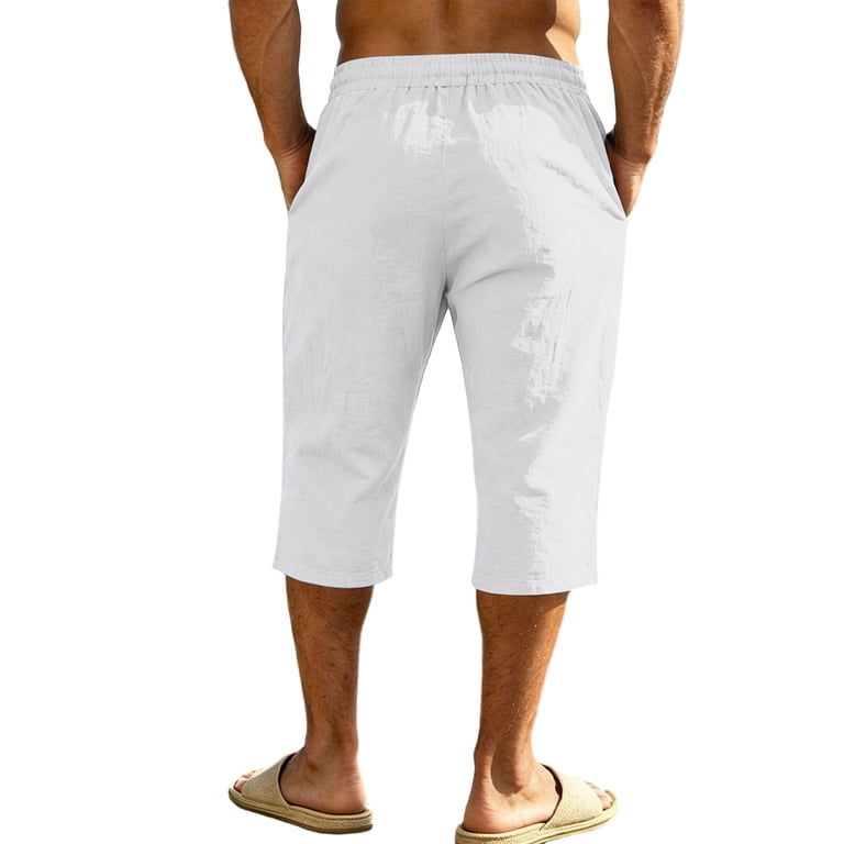 Tfken Men Comfortable Shorts Elastic Waist Stretchy Lightweight