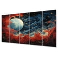 thumbnail image 2 of Designart "Red Blue Universal Wonders Interstellar Beauty" Space Planet Metal Art Print Set, 2 of 5